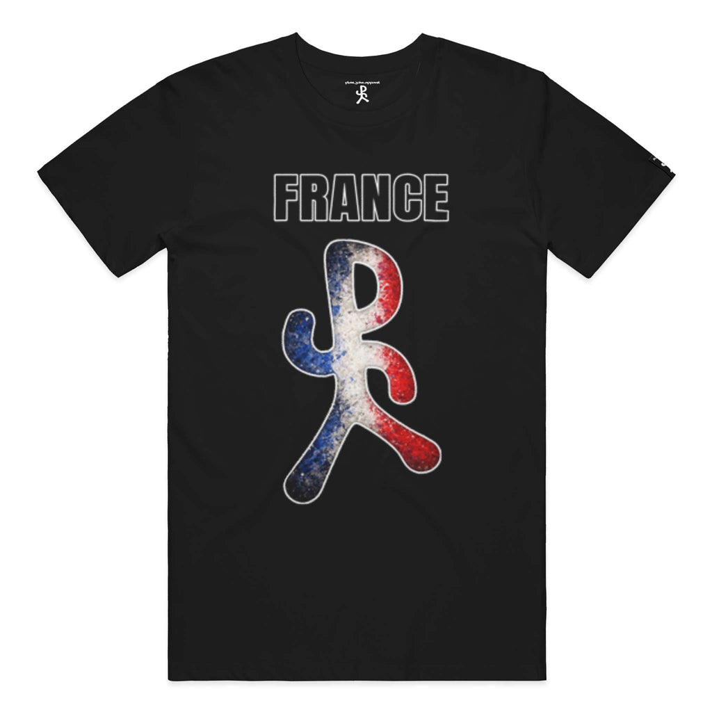 France Black Running Man Tee