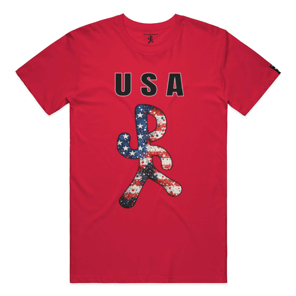 USA Red Running Man Tee
