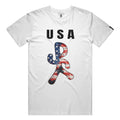 USA White Running Man Tee
