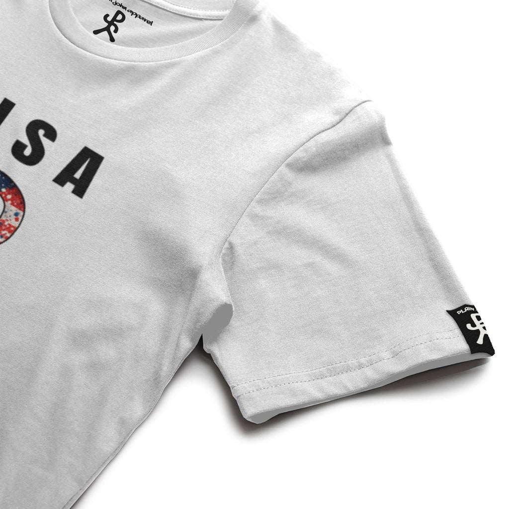 USA White Running Man Tee