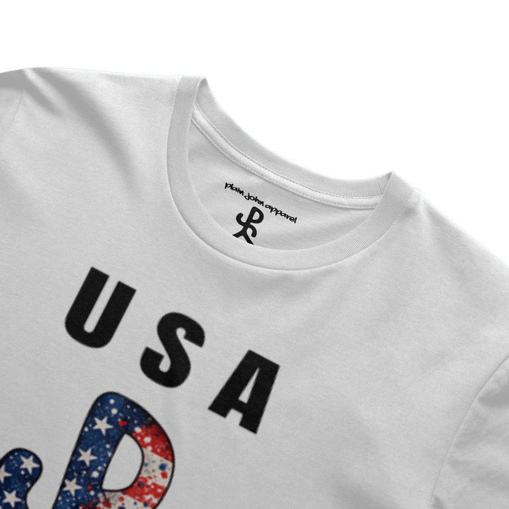 USA White Running Man Tee