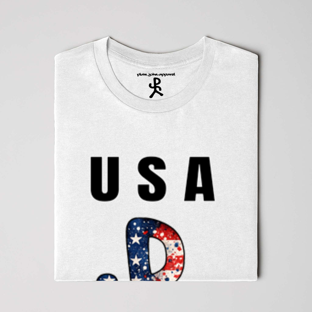 USA White Running Man Tee